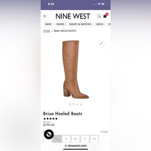 Nine West Brixe Tall Heeled Boots in Tan